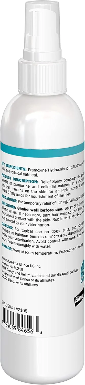 Relief Spray, temporary relief of itching and flaking, for dogs, cats and horses, 8 oz - Image 2
