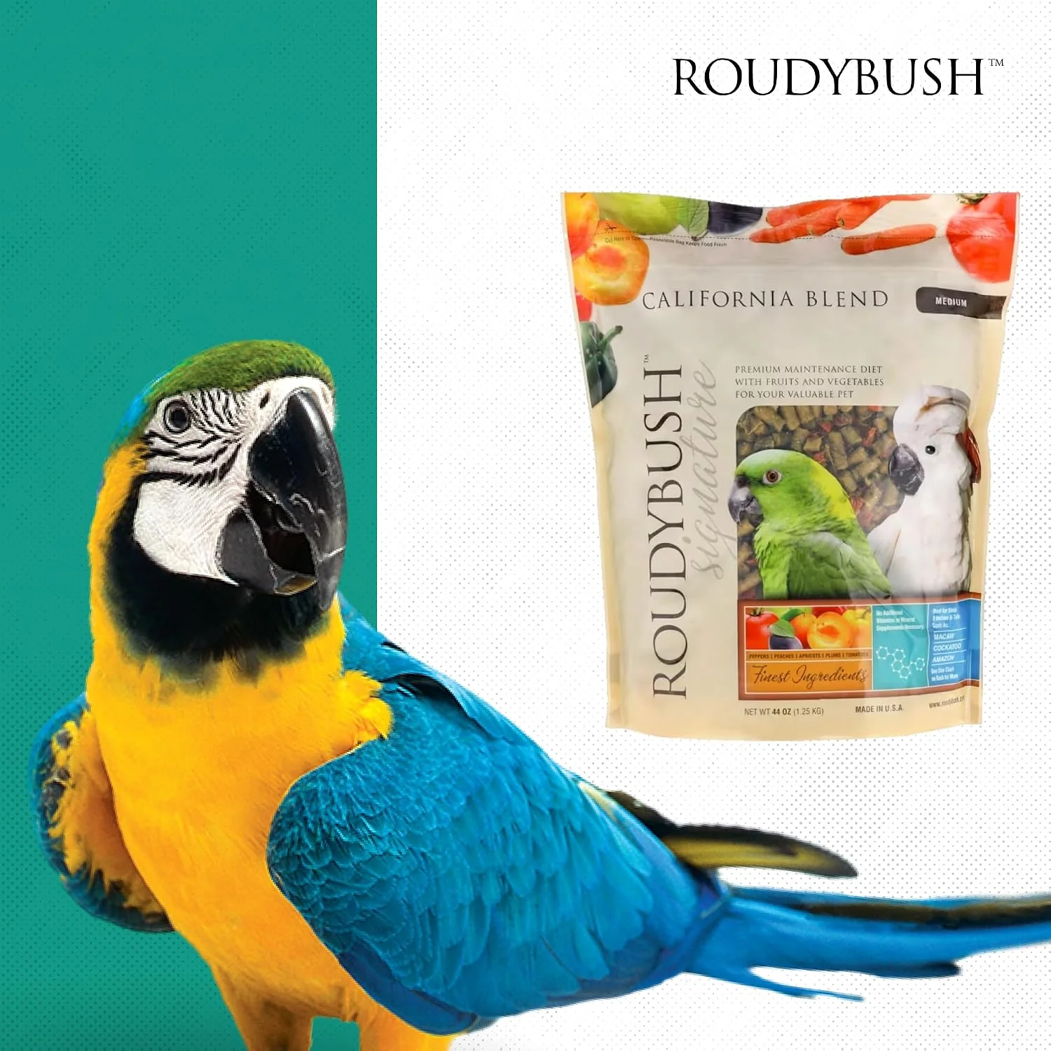 Roudybush California Blend Bird Food Medium Pellets – 2.75 lb - Image 8