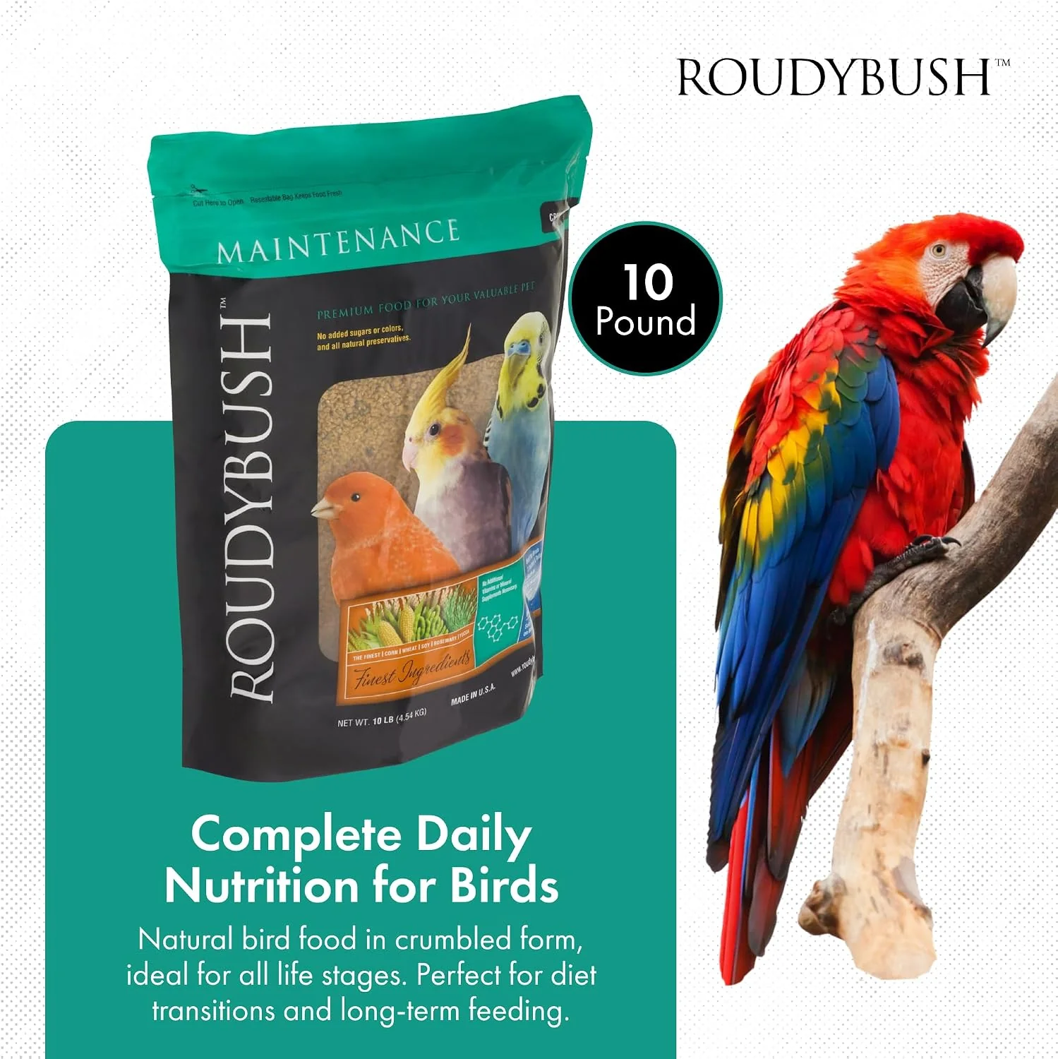 Roudybush Daily Maintenance Bird Food Crumbles – 10 lb - Image 3