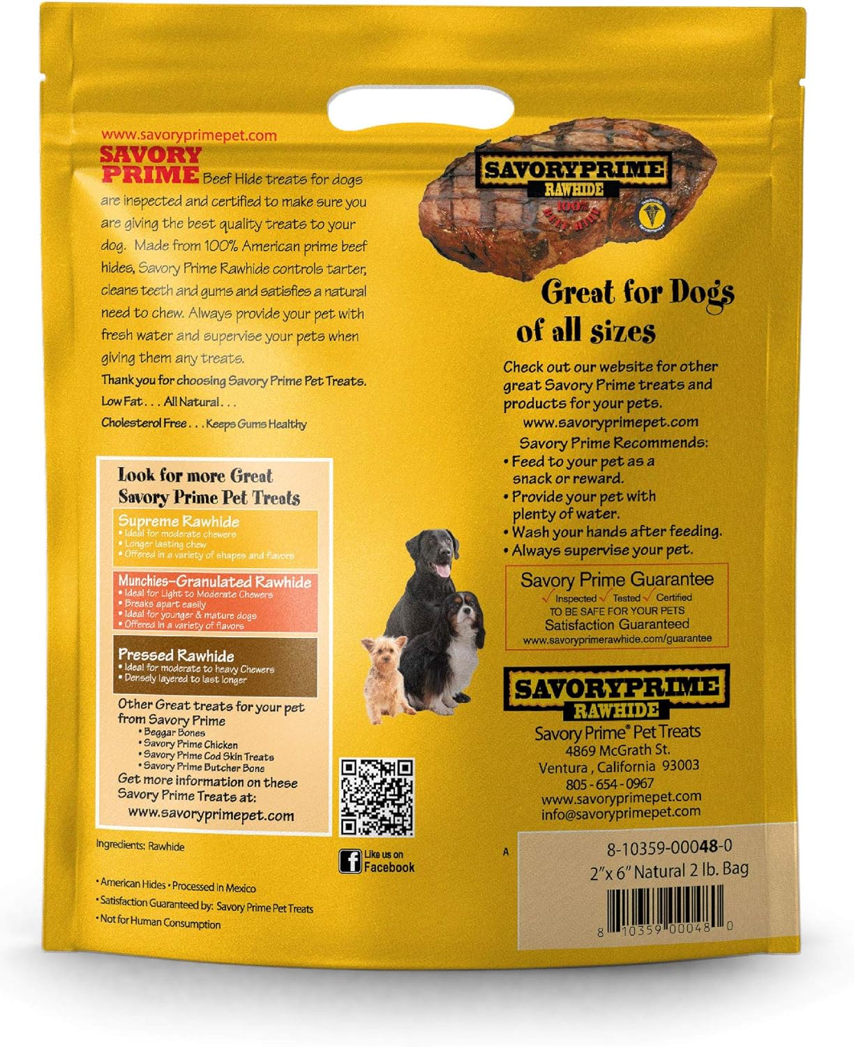 Savory Prime 100% American Beef Rawhide Chips, All-Natural Treat W/ No Preservatives, Chemicals, Or Additives, Satisfy The Urge To Chew & Promote Dental Health, 2Lb Resealable Bag (Natural Flavor) - Image 2