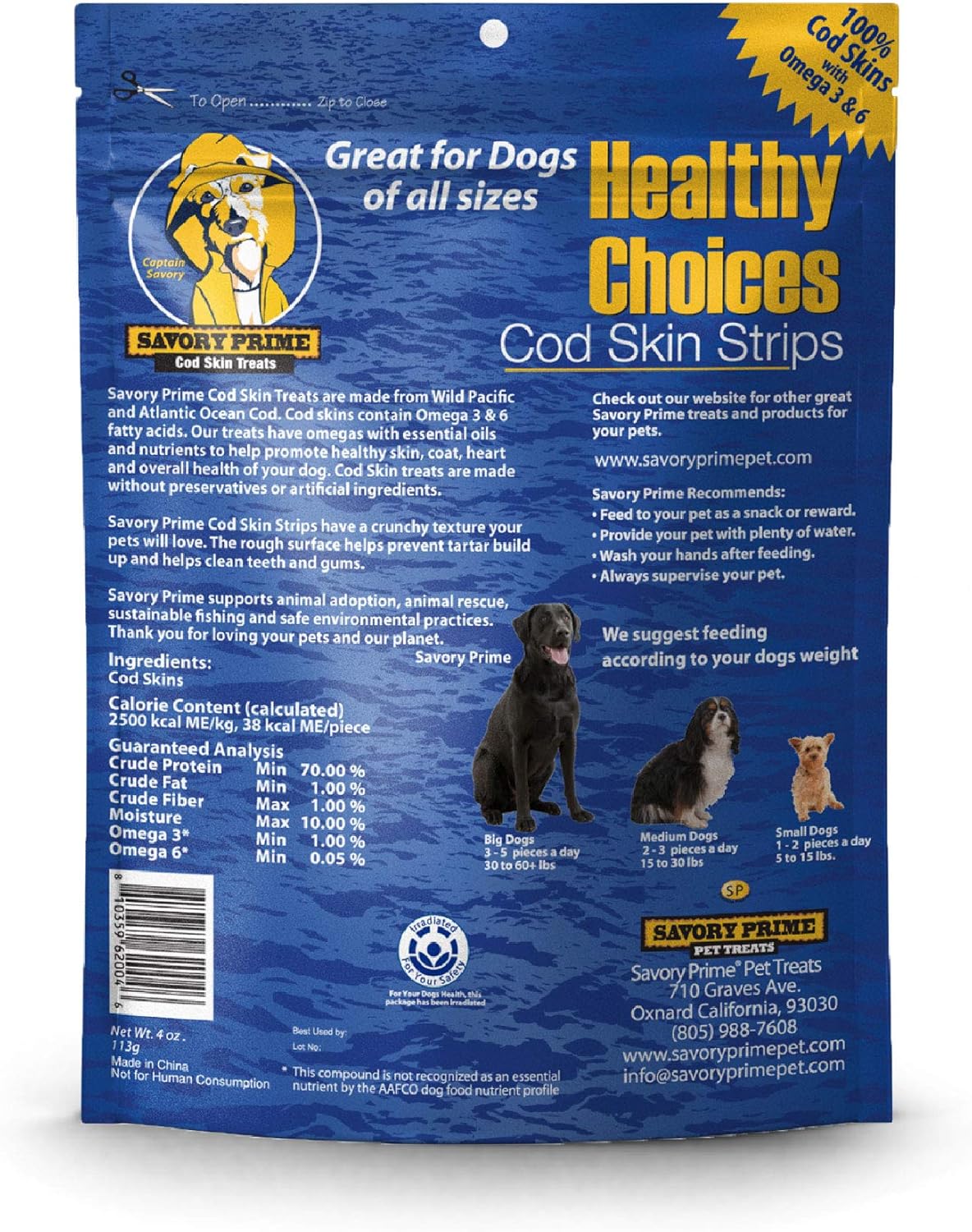 Savory Prime Cod Skin Fish Strips , All Breed Sizes - Image 2