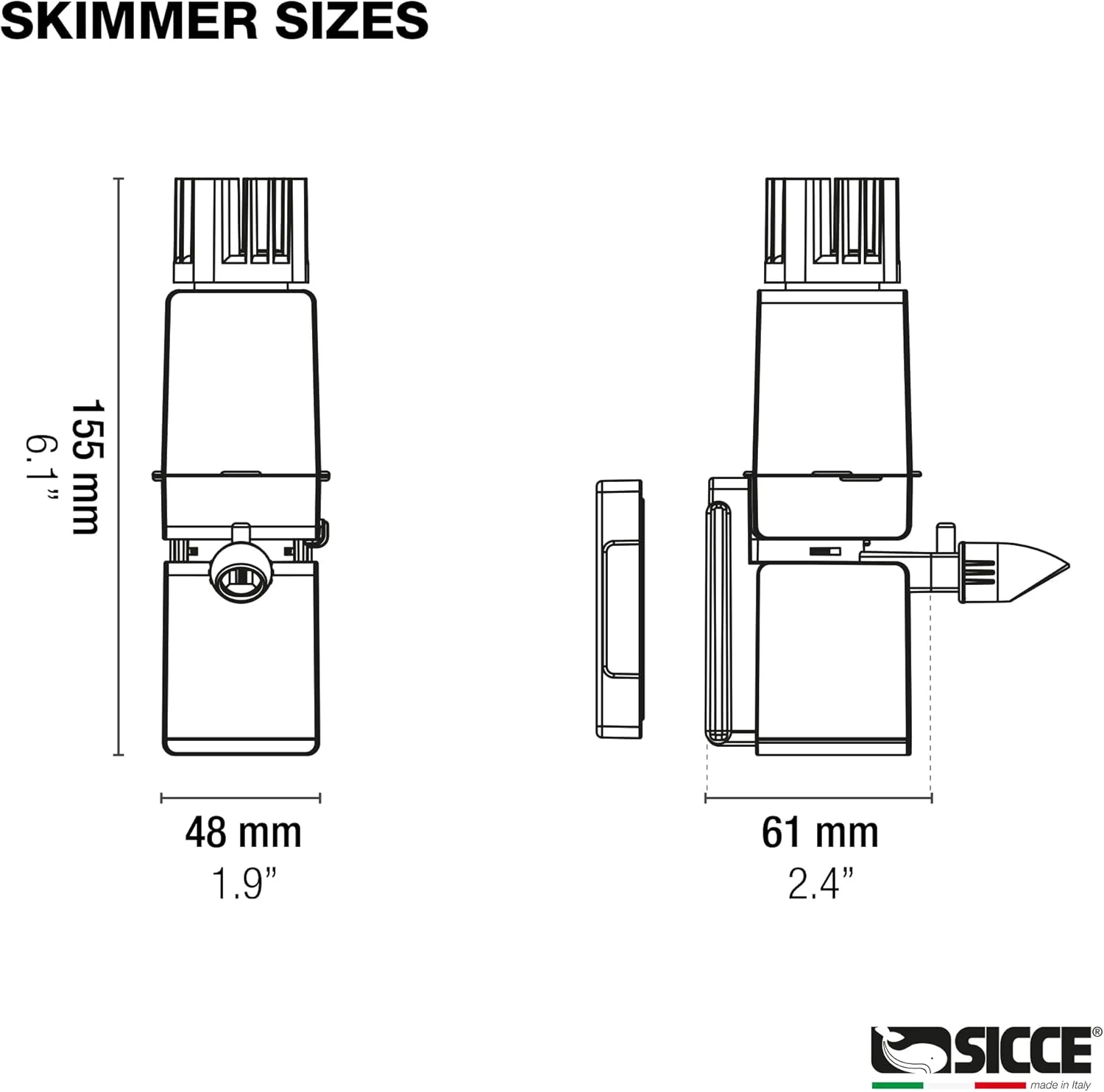 Sicce Shark Mini Aquarium Surface Skimmer 350 up to 40 Gallon Aquariums | 90 GPH Flow Rate Efficient Debris Oil Film Removal Freshwater & Saltwater - Image 7