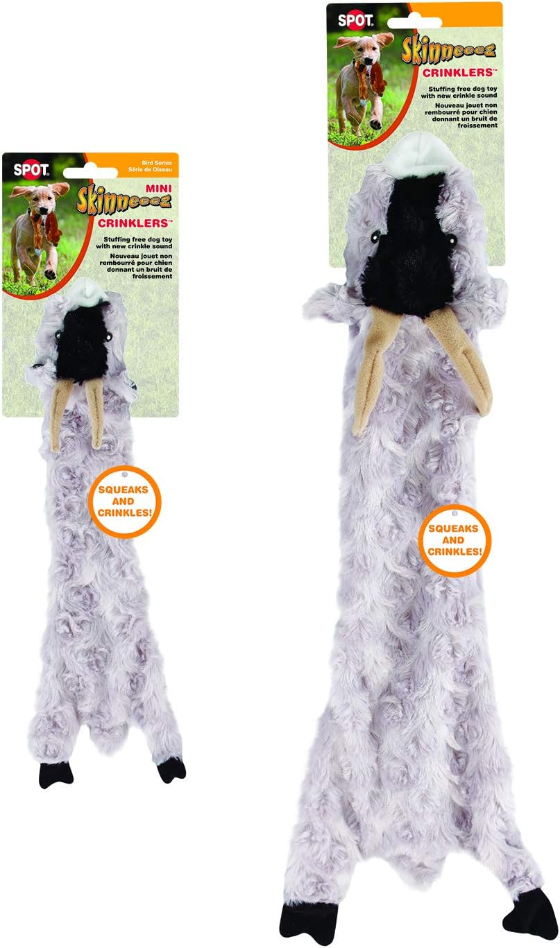 Skinneeez Crinklers Goat - Stuffing-Free Dog Toy with Crinkle & Squeaker Sounds, Durable for Moderate Chewers, Tug Toy for Small Dogs & Puppies - Image 2