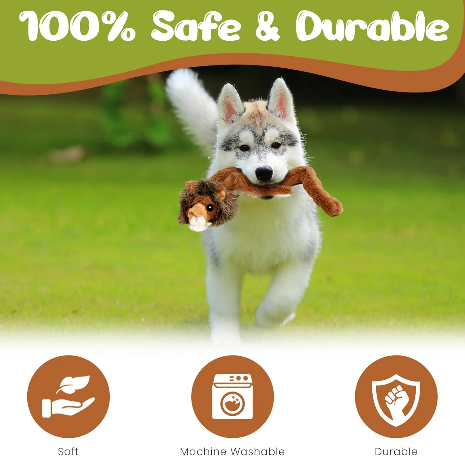 Skinneeez | Stuffless Dog Toy with Squeaker for All Dogs | Tug-of-War Toy for Small and Large Breeds | 14” | Jungle Cat Assorted Design | by Ethical Pet, Model Number: 5569 - Image 3