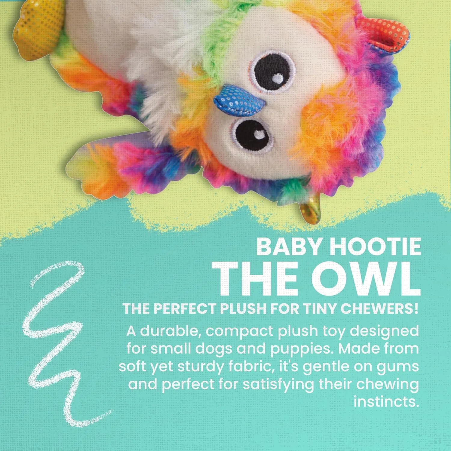 Snugarooz Baby Hootie The Owl Dog Toy Dog Toy with Repair Patch – Soft Plush for Engaging –Crinkle & Squeak – Endless Fun for Small Dogs and Puppies - Image 2