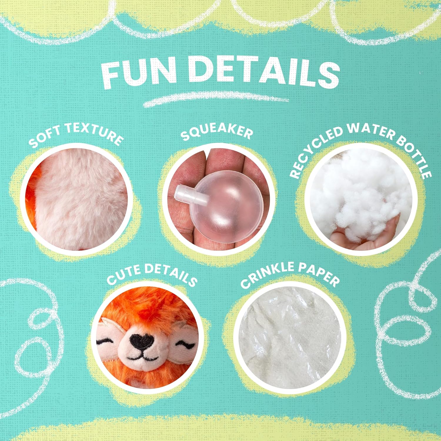 Snugarooz Foxy Panda with Repair Patch - Plush Red Panda Dog Toy with Squeaker & Crinkle - Heart-Shaped Nose - Soft & Sustainable Fun for Dogs - Image 3