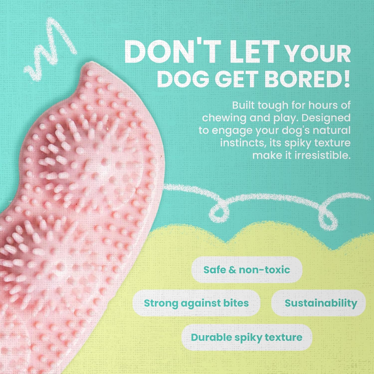 Snugarooz Pea Podz Chew Dog Toy – Pink – TPR Design for Puppies – Promotes Dental Health & Chewing Fun – Durable & Safe – Made from Recycled Materials - Image 7