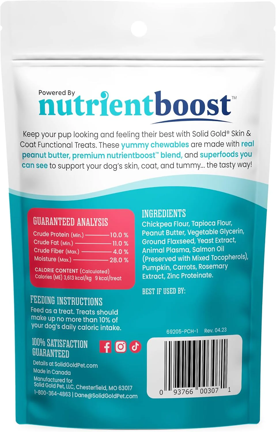 Solid Gold Healthy Dog Treats - Functional Dog Treats for Training + Skin & Coat Health - Peanut Butter Flavor with Salmon Oil Healthy Training Treats for Dogs 5.2-oz - Image 8