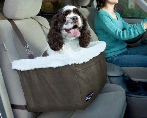 Solvit Product PetSafe Happy Ride Booster Seat - Dog Booster Seat for Cars, Trucks and SUVs - Easy to Adjust Strap - Durable Fleece Liner is Machine Washable and Easy to Clean - Medium, Brown - Image 8