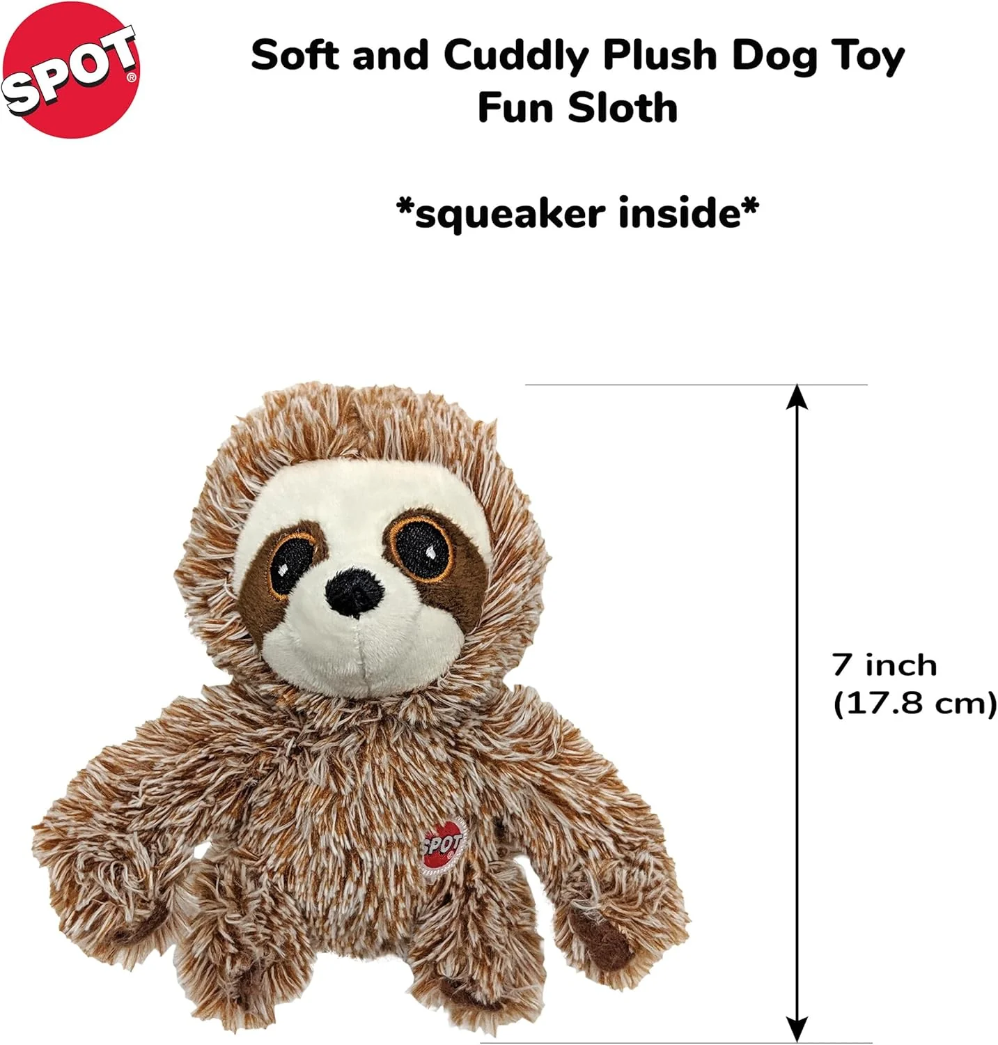 SPOT Fun Sloth Dog Toy - Soft, Stuffed, Squeaky, Plush Fabric Toy for Mini and Small Dogs and Puppies, Enrichment for Light Chewers and Cuddlers - Image 3