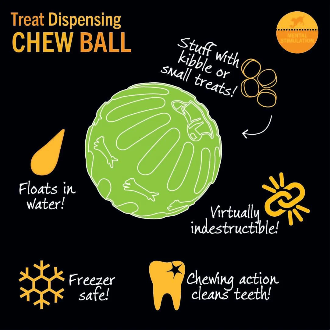 Starmark Treat Dispensing Chew Ball Tough Dog Toy, Medium/Large - Image 5