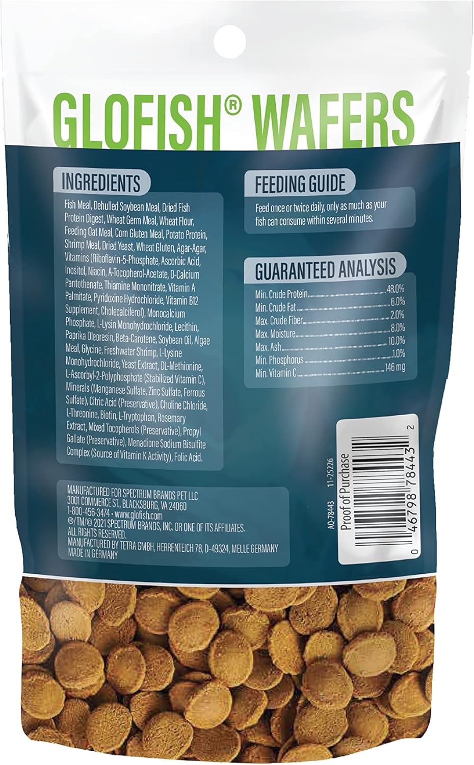 Tetra GloFish Wafers for GloFish Sharks and GloFish Cory Catfish, 1.58 Oz., Bottom-Feeding Fish Food - Image 3