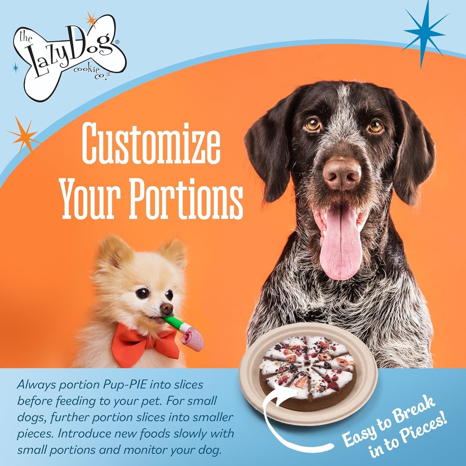 The Lazy Dog Cookie Co. I Ruff You Pup-Pie – All Natural Dog Treat for Special Occasions – Healthy Dog Cookies Made in USA – 6" Celebration Pie – Best Natural Treats for Dogs, 5 oz (Ruff You) - Image 4