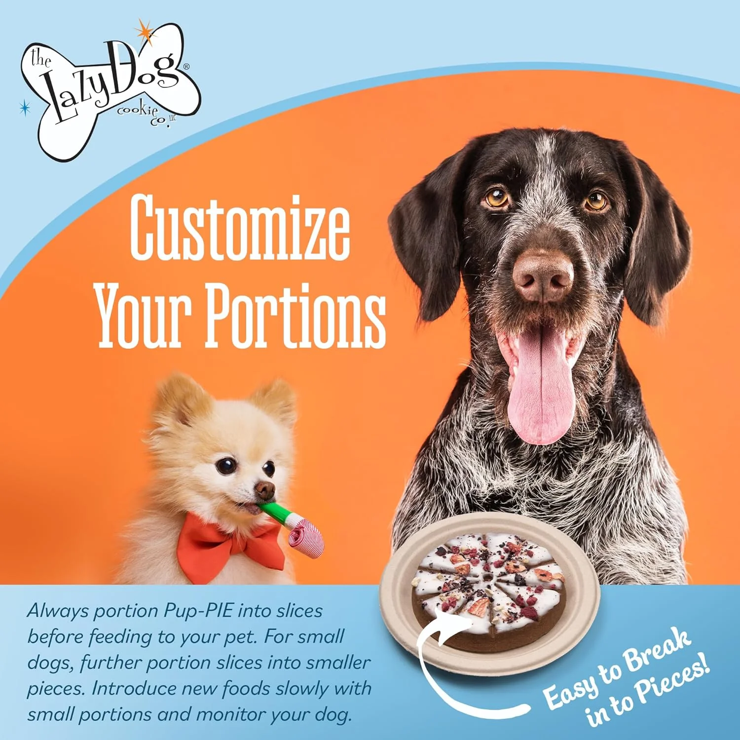 The Lazy Dog Cookie Co. Original Pup-Pie, Happy Birthday for A Darling Girl, Dog Birthday Treat, Pre-Sliced into 10 Dog Biscuits, Made in USA, 6 in., 5 oz. (Pack of 1) - Image 4