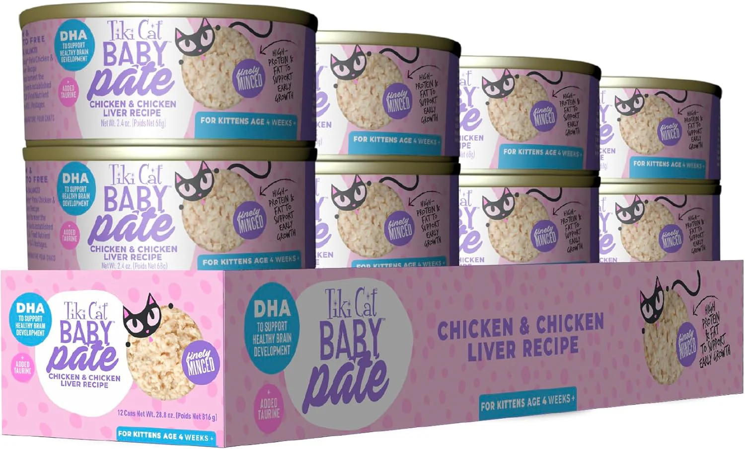 Tiki Cat Baby Pate Wet Cat Food for Kittens, Chicken & Chicken Liver - Image 2