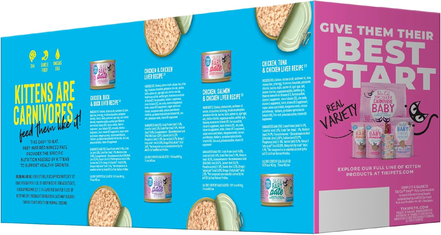 Tiki Cat Baby Pate Wet Cat Food for Kittens Variety Pack - Image 2
