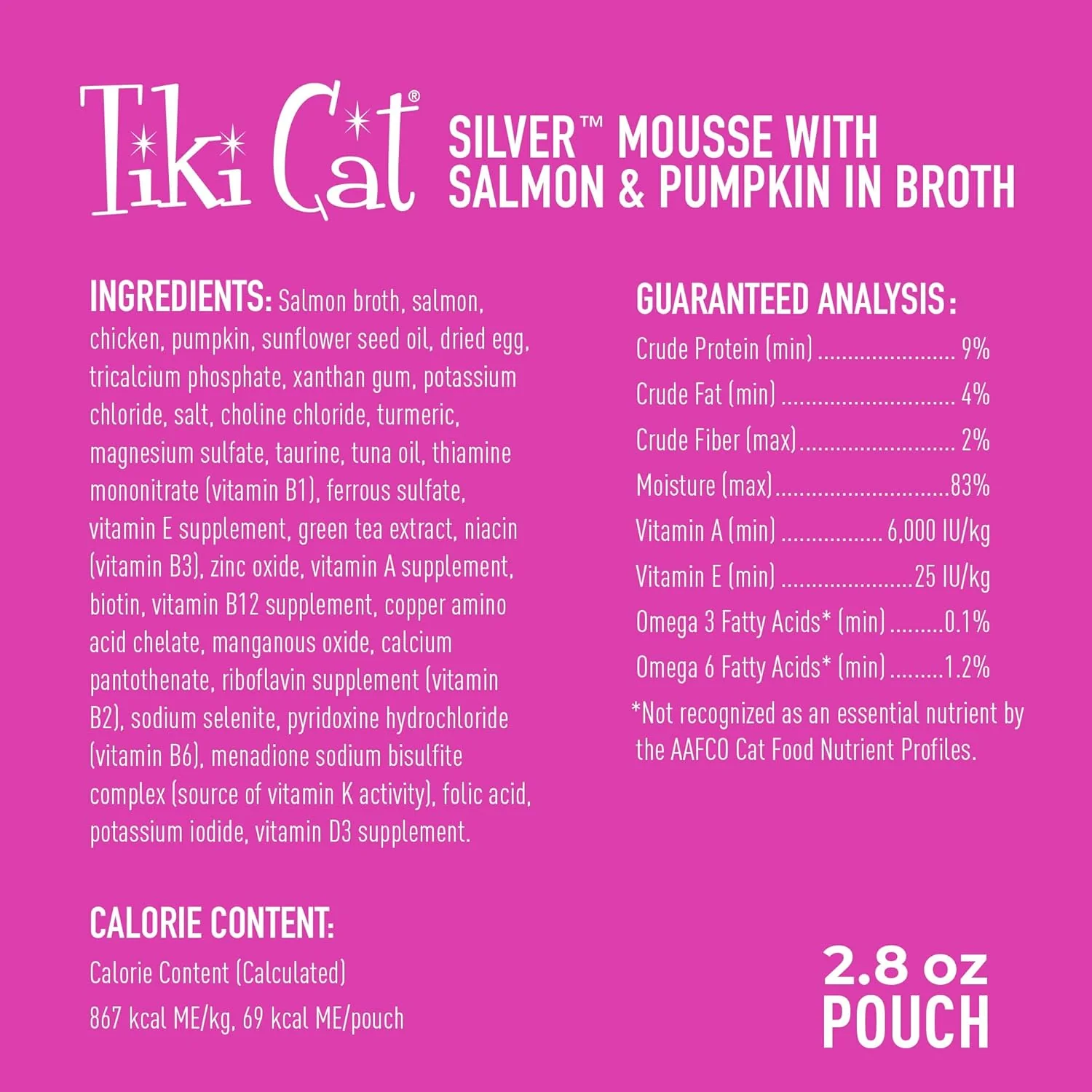 Tiki Cat Silver Mousse, with Salmon & Pumpkin in Broth, Silky Smooth Nutrient Rich Formulated for Older Cats Aged 11+ - Image 3