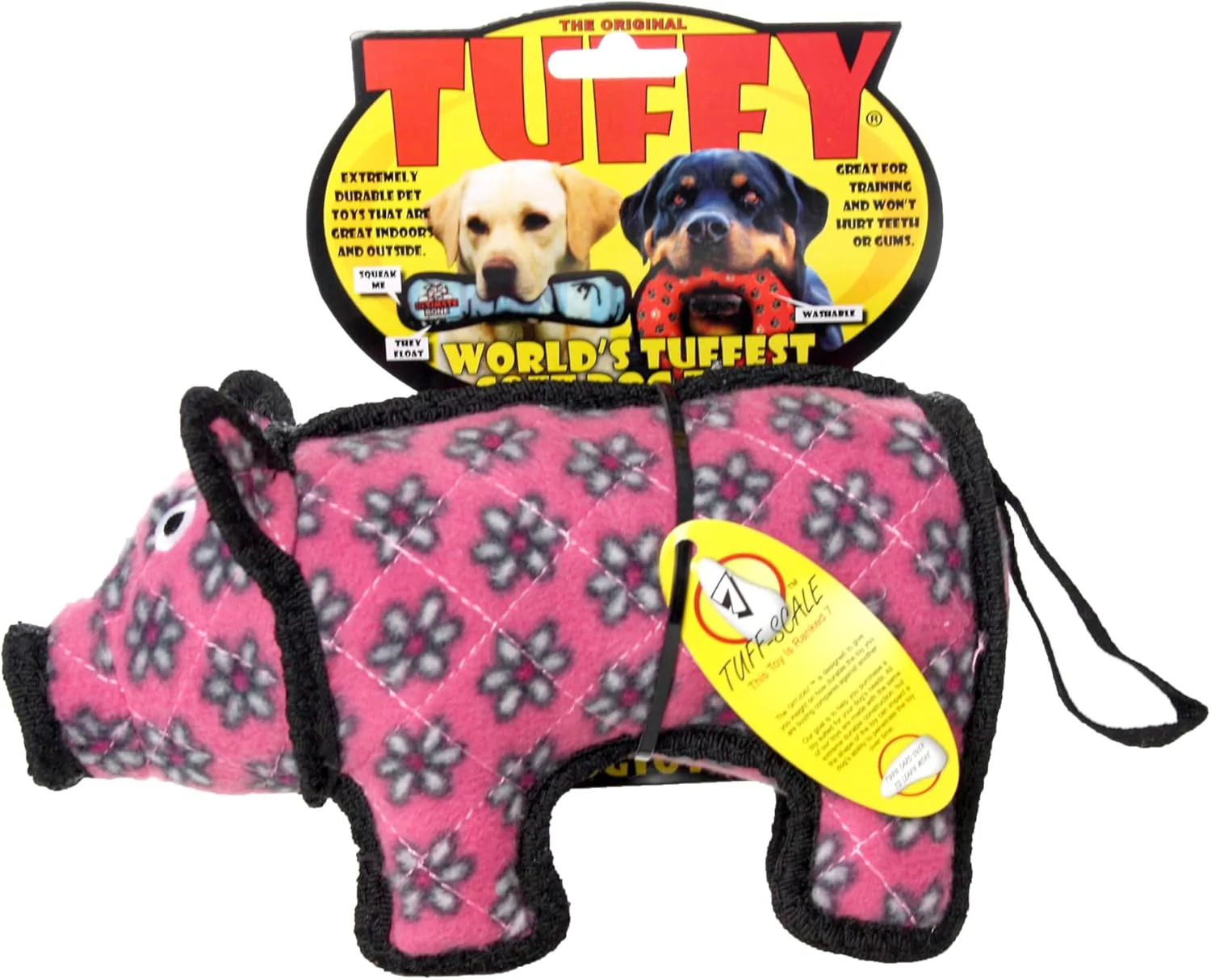 TUFFY - World's Tuffest Soft Dog Toy - Barnyard Pig- Multiple Layers. Made Durable, Strong & Tough. Interactive Play (Tug, Toss & Fetch). Machine Washable & Floats… (Junior) - Image 8