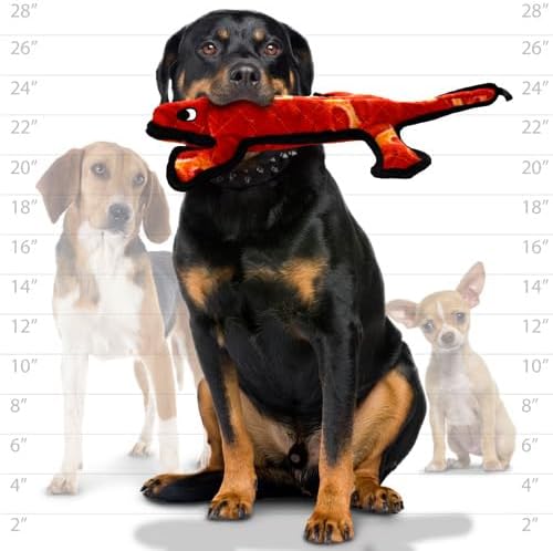 TUFFY - World's Tuffest Soft Dog Toy - Desert Lizard - Squeakers- Multiple Layers. Made Durable, Strong & Tough. Interactive Play (Tug, Toss & Fetch). Machine Washable & Floats - Image 2