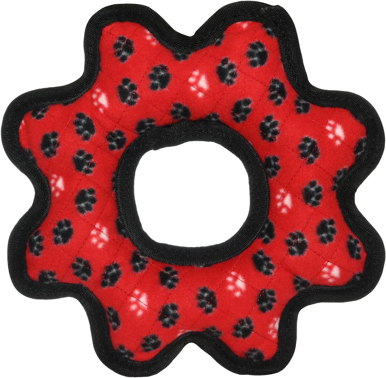 TUFFY- World's Tuffest Soft Dog Toy- Ultimate Gear Ring - Red Paw-Squeakers - Multiple Layers. Made Durable, Strong & Tough.Interactive Play (Tug,Toss & Fetch).Machine Washable & Floats. - Image 4