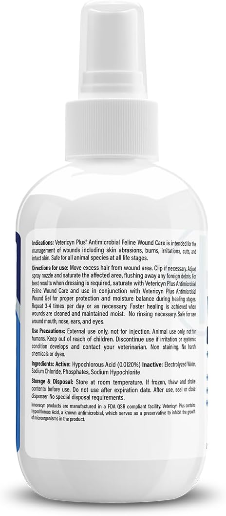 Vetericyn Plus Cat Wound Care Spray | Feline Healing Aid and Skin Repair for Wounds, Sores, and Abrasions, Provides Itch Relief for Cats Irritated Skin. 3 Ounces - Image 7