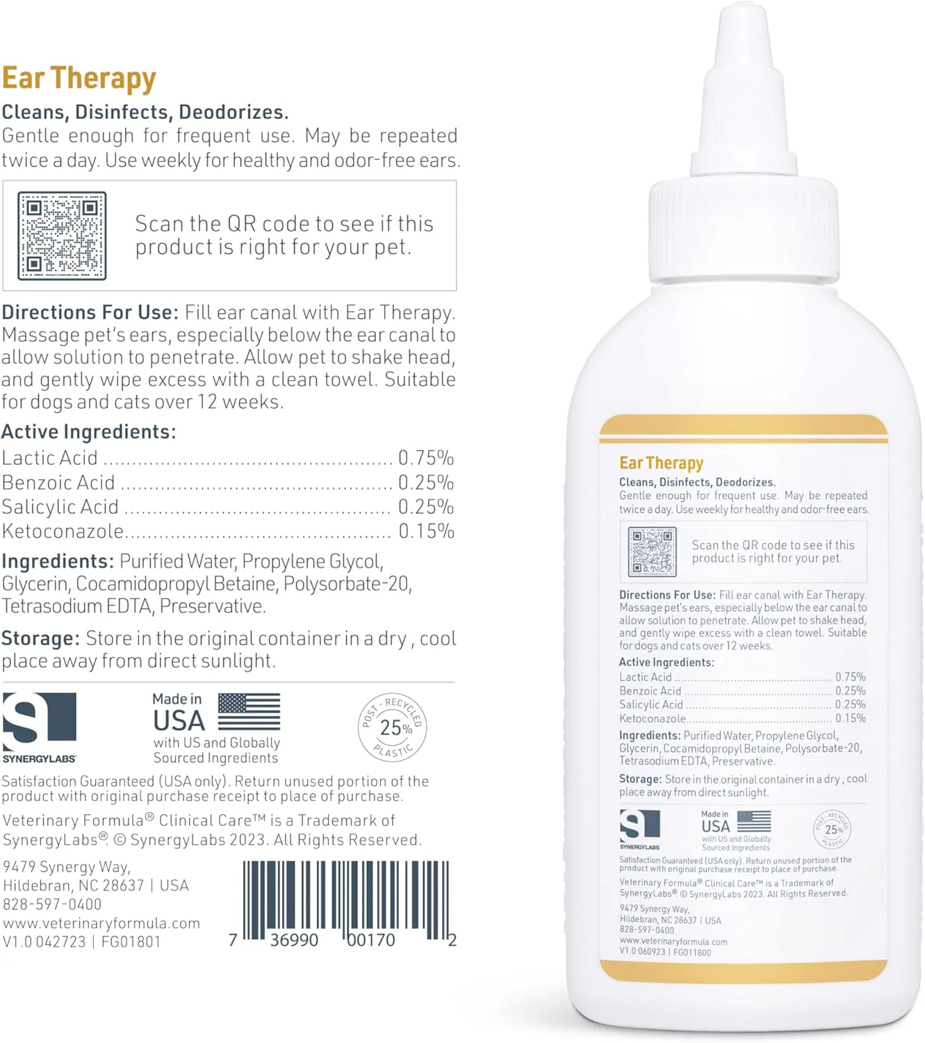 Veterinary Formula Clinical Care Ear Therapy – Cat and Dog Ear Cleaner to Help Soothe Itchiness and Cleans The Ear Canal from Debris and Buildup That May Cause Infection - Image 8
