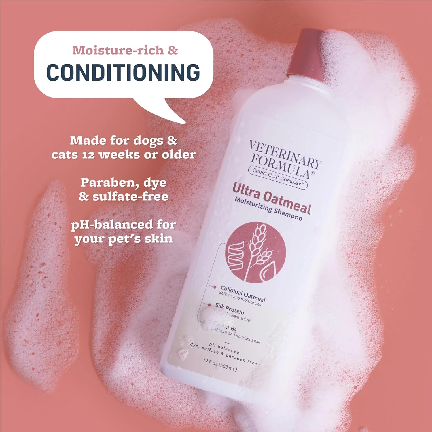 Veterinary Formula Smart Coat Complex Ultra Oatmeal Moisturizing Shampoo for Dogs – Moisture-Rich, Nourishing Shampoo – Leaves Coat Clean, Soft, Silky, Shiny – Long-Lasting Fragrance - Image 3