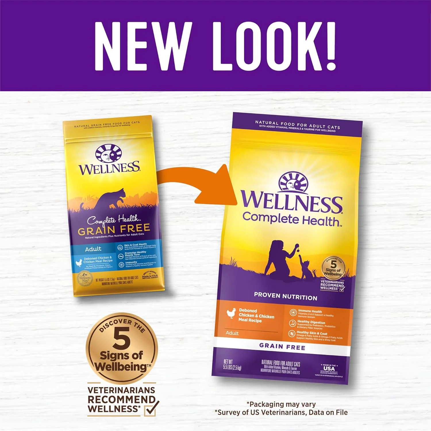 Wellness Complete Health Adult Dry Cat Food for Indoor and Outdoor Cats, Grain Free, Natural, Chicken & Chicken Meal - Image 3