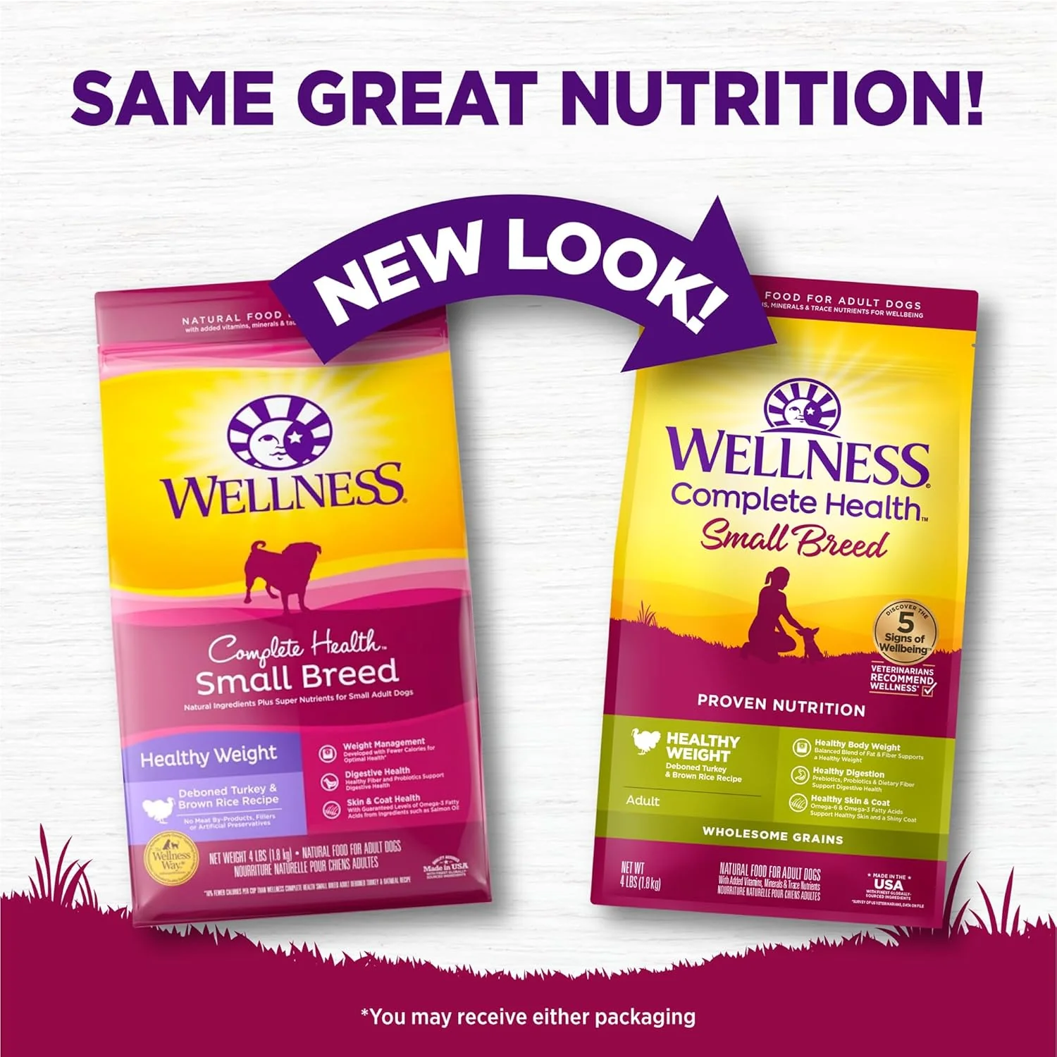Wellness Complete Health Small Breed Dry Dog Food with Grains, Natural Ingredients, Made in USA with Real Turkey, For Dogs Up to 25 lbs (Adult, Healthy Weight Turkey & Rice) - Image 3