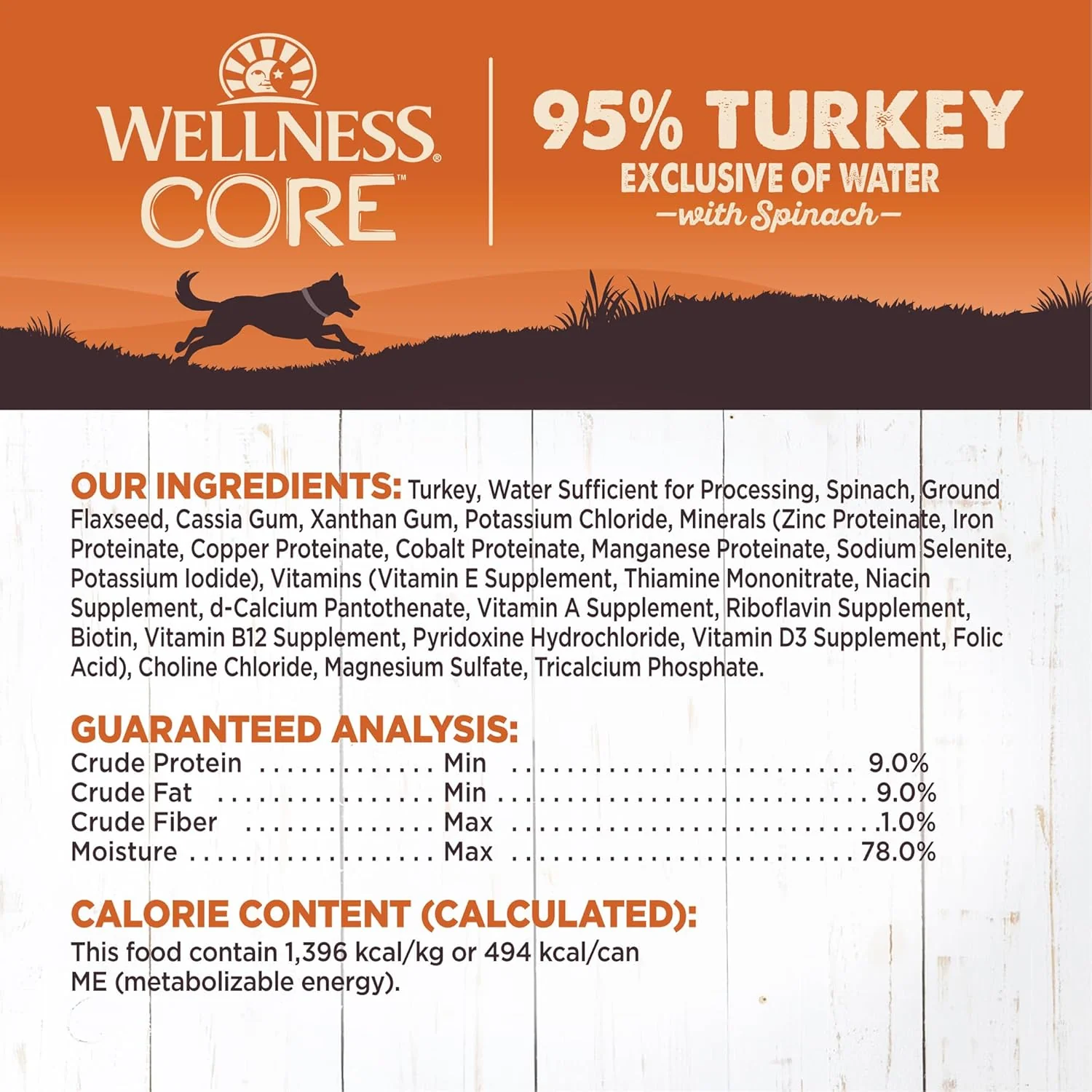 Wellness CORE 95% Natural Wet Grain Free Canned Dog Food, Turkey & Spinach - Image 5