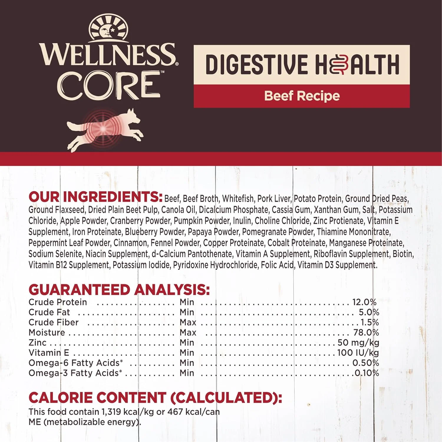 Wellness CORE Digestive Health Beef Grain Free Wet Dog Food - Image 6