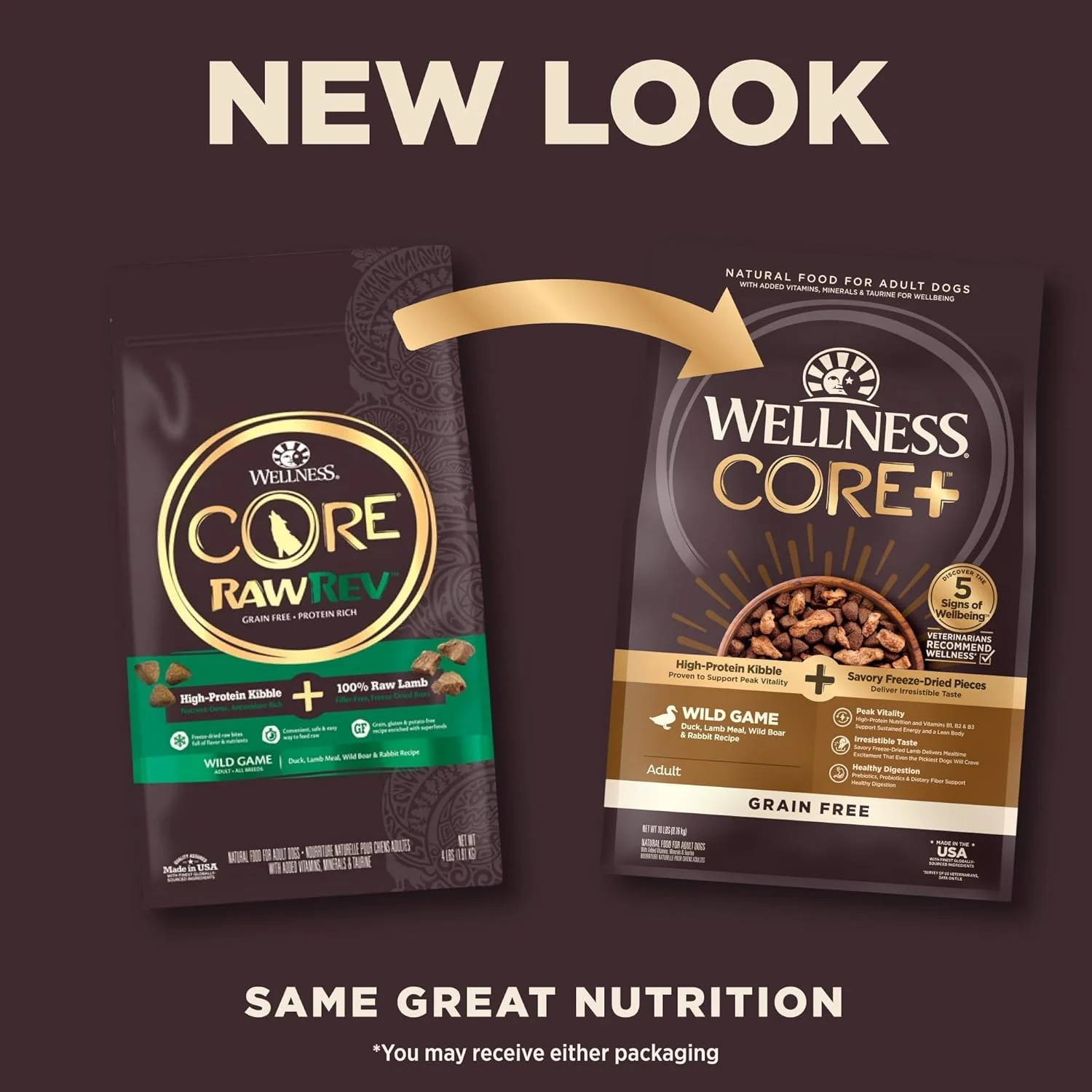 Wellness CORE+ (Formerly RawRev) Natural Grain Free Dry Dog Food, Wild Game Duck, Wild Boar & Rabbit with Freeze Dried Lamb - Image 3
