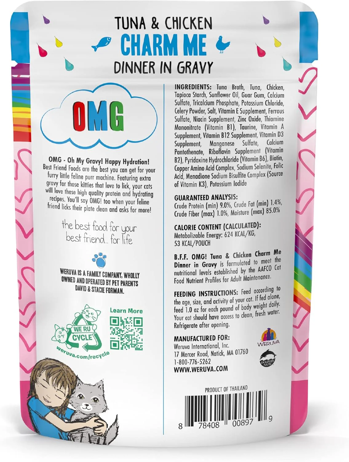 Weruva B.F.F. OMG - Best Feline Friend Oh My Gravy! Tuna & Chicken Charm Me with Tuna & Chicken in Gravy Cat Food - Image 2