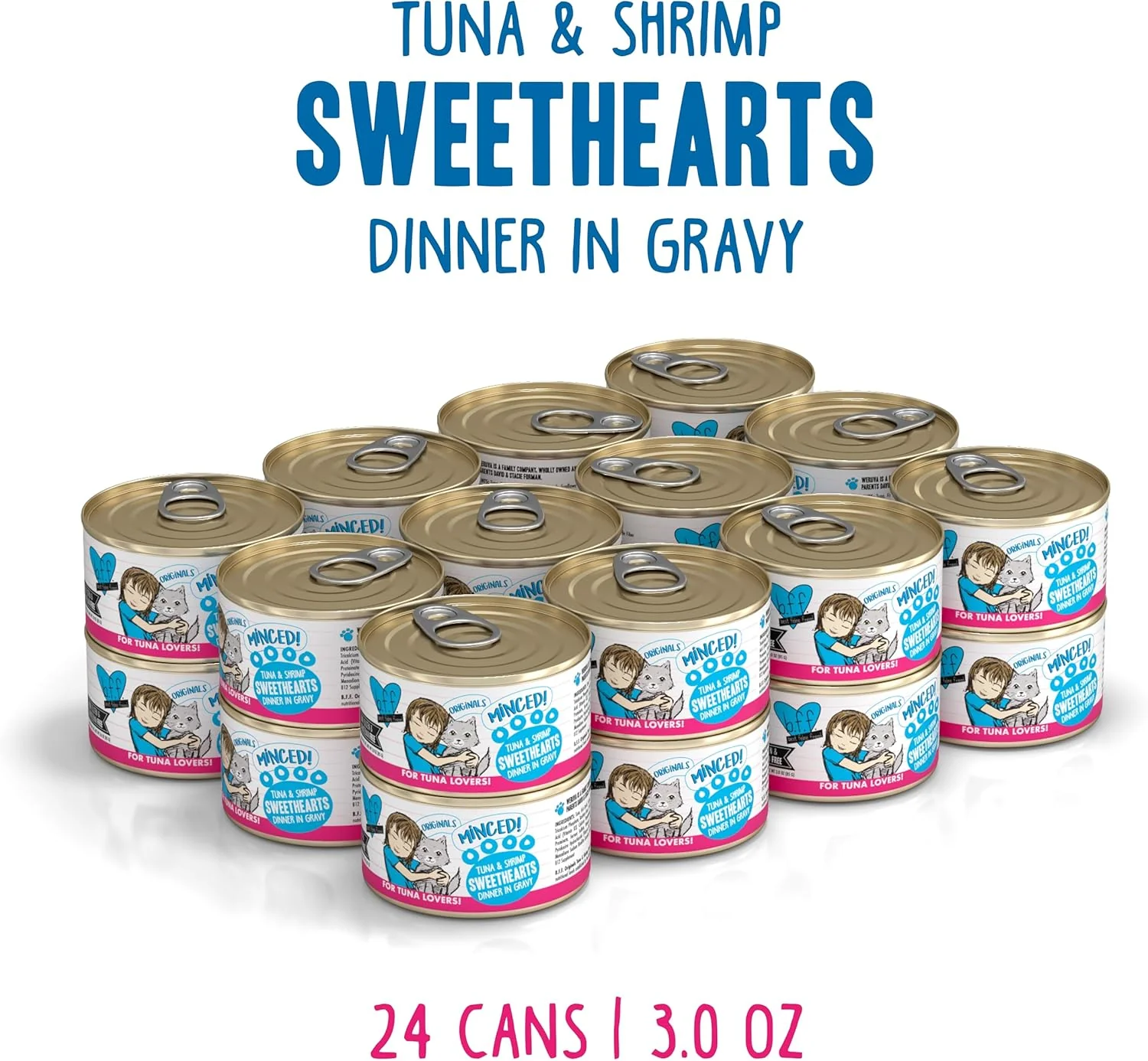 Weruva Best Feline Friend (B.F.F.) Tuna & Shrimp Sweethearts with Red Meat Tuna & Shrimp in Gravy Cat Food - Image 2