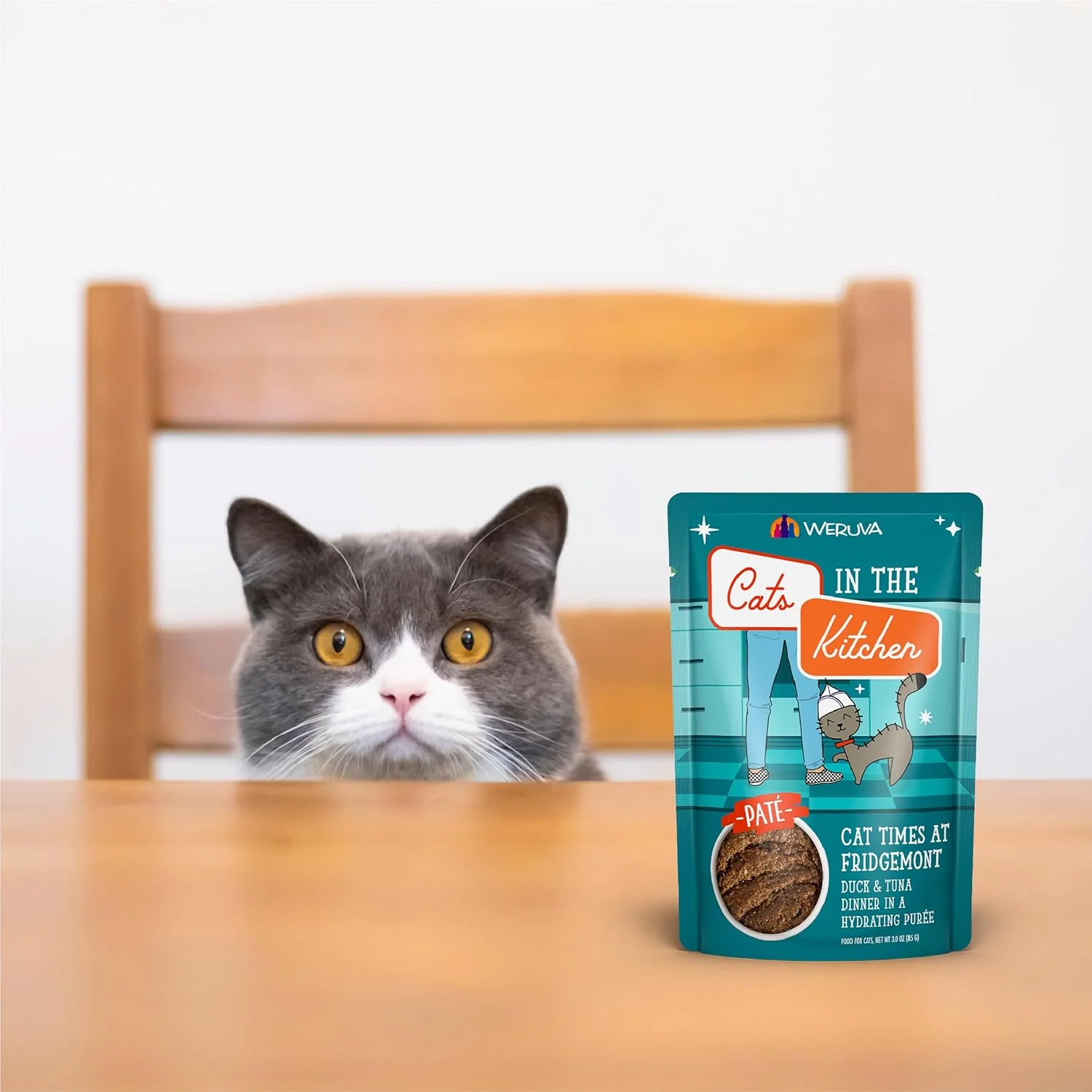 Weruva Cats in The Kitchen Slide N' Serve Grain-Free Natural Wet Pate Cat Food Pouches, Meowiss Bueller - Image 11