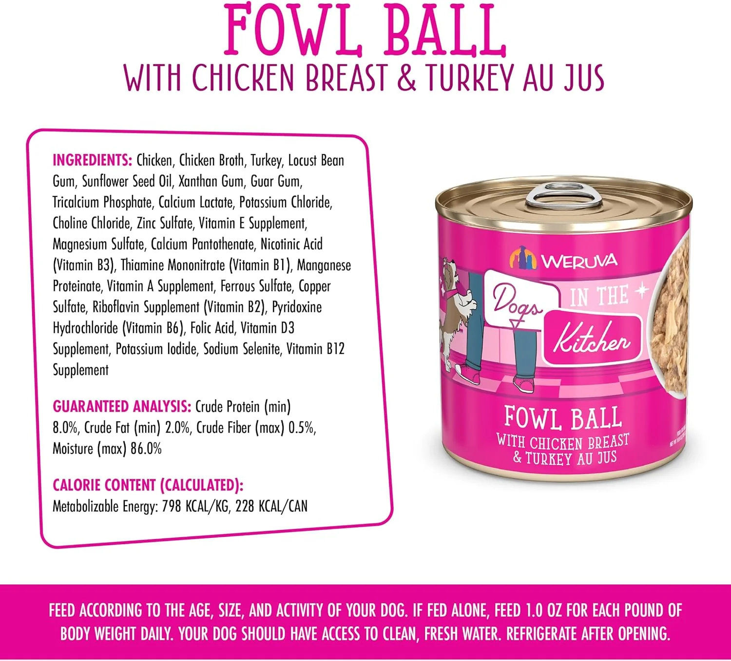 Weruva Dogs in The Kitchen, Fowl Ball with Chicken Breast & Turkey Au Jus Dog Food - Image 6