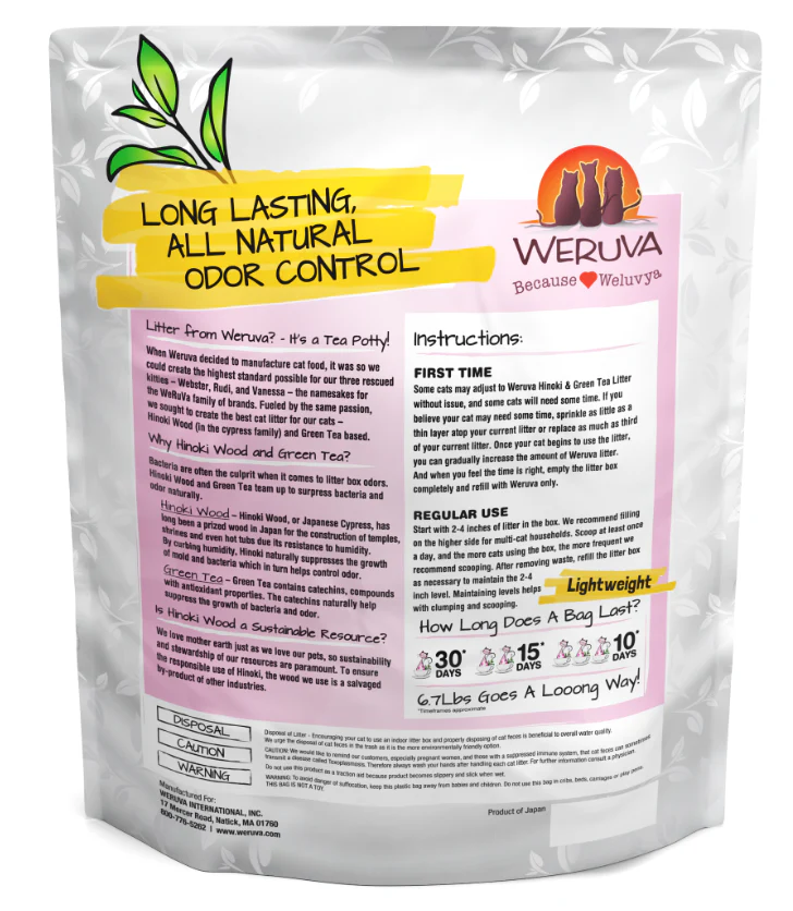 Weruva It's a Tea Party Hinoki Wood and Green Tea Cat Litter - Image 3