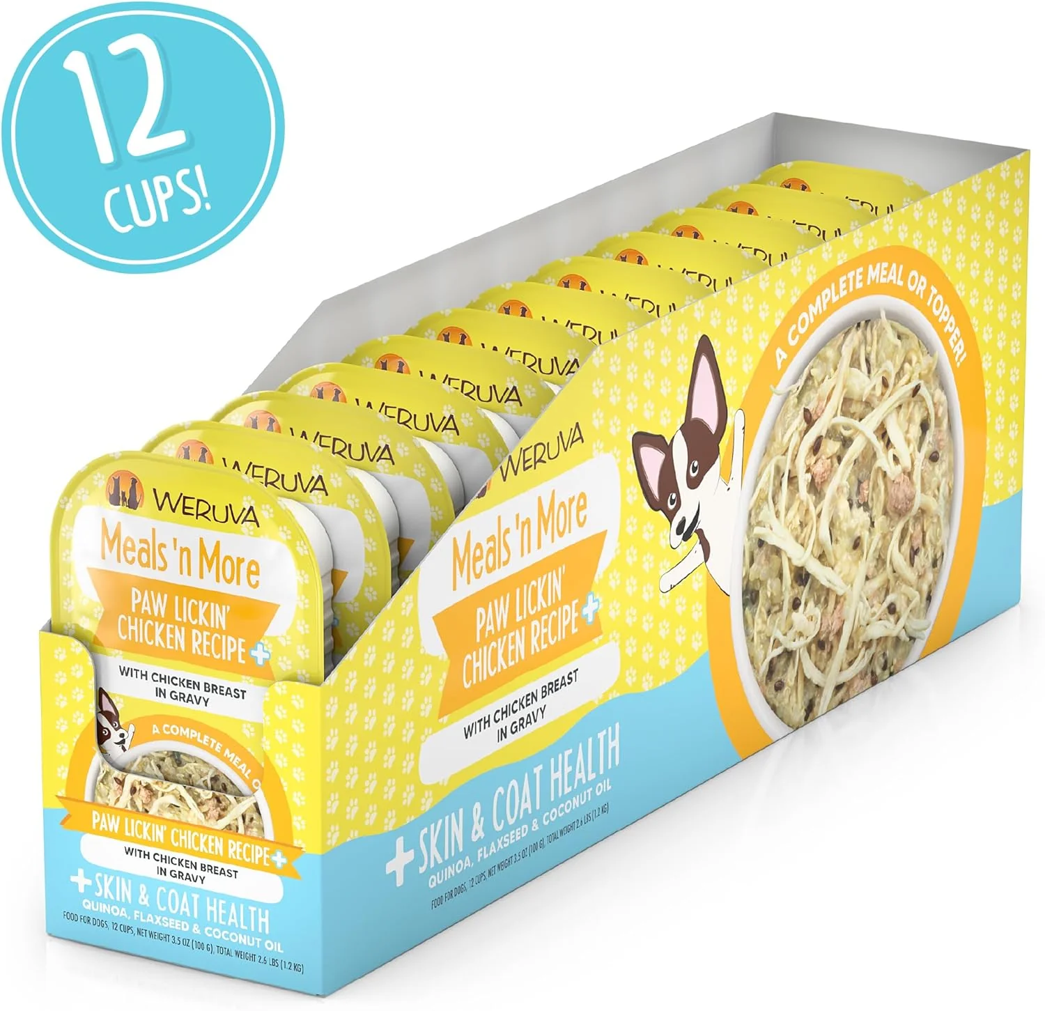 Weruva Meals 'n More Natural Wet Dog Food, Paw Lickin’ Chicken Plus Skin & Coat Health (Pack of 12) - Image 2