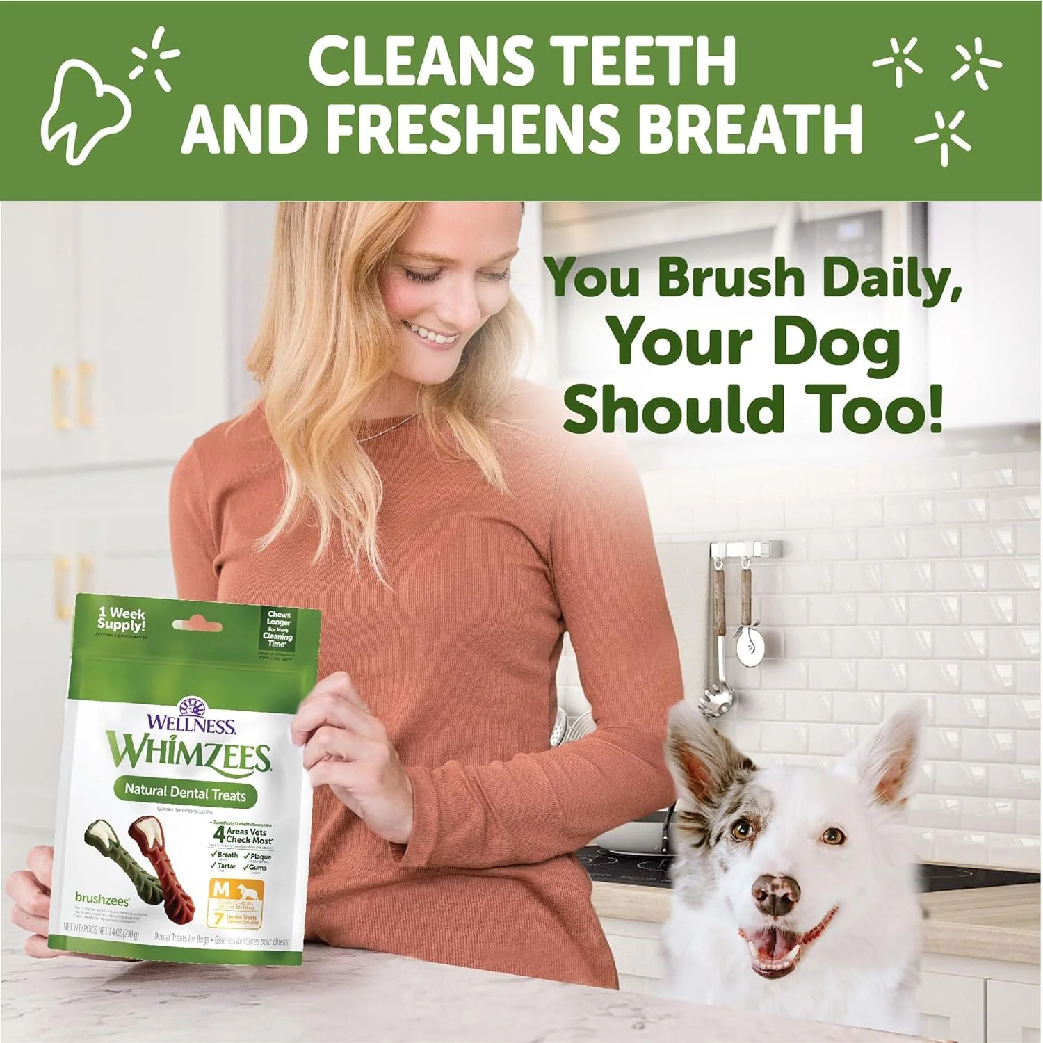 Whimzees Brushzees Dental Dog Treats for Medium Dogs (25-40 lbs) - Image 7