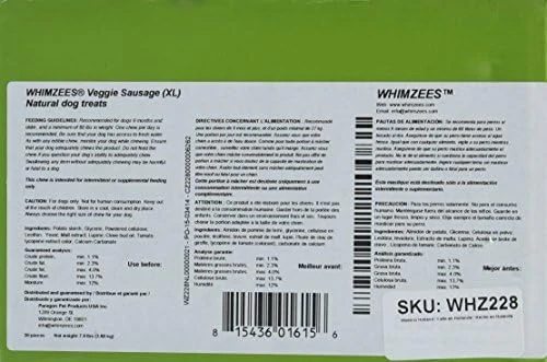 Whimzees Veggie Sausage Dental Treat Brown, XL - Image 2