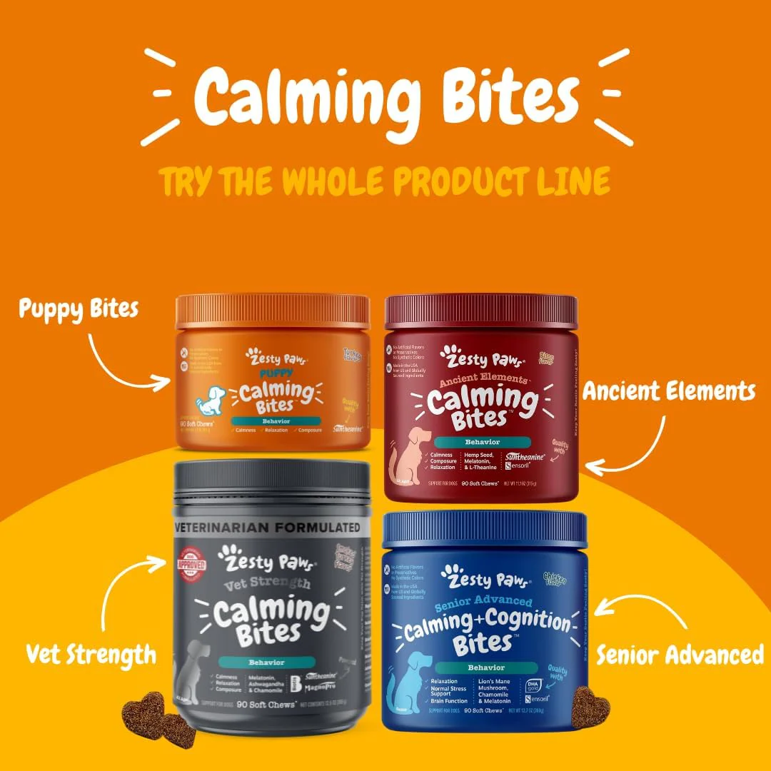 Zesty Paws Calming Chews for Dogs - for Everyday Stress, Relaxation, Composure, and Separation, 90 Count, Turkey - Melatonin - Image 5