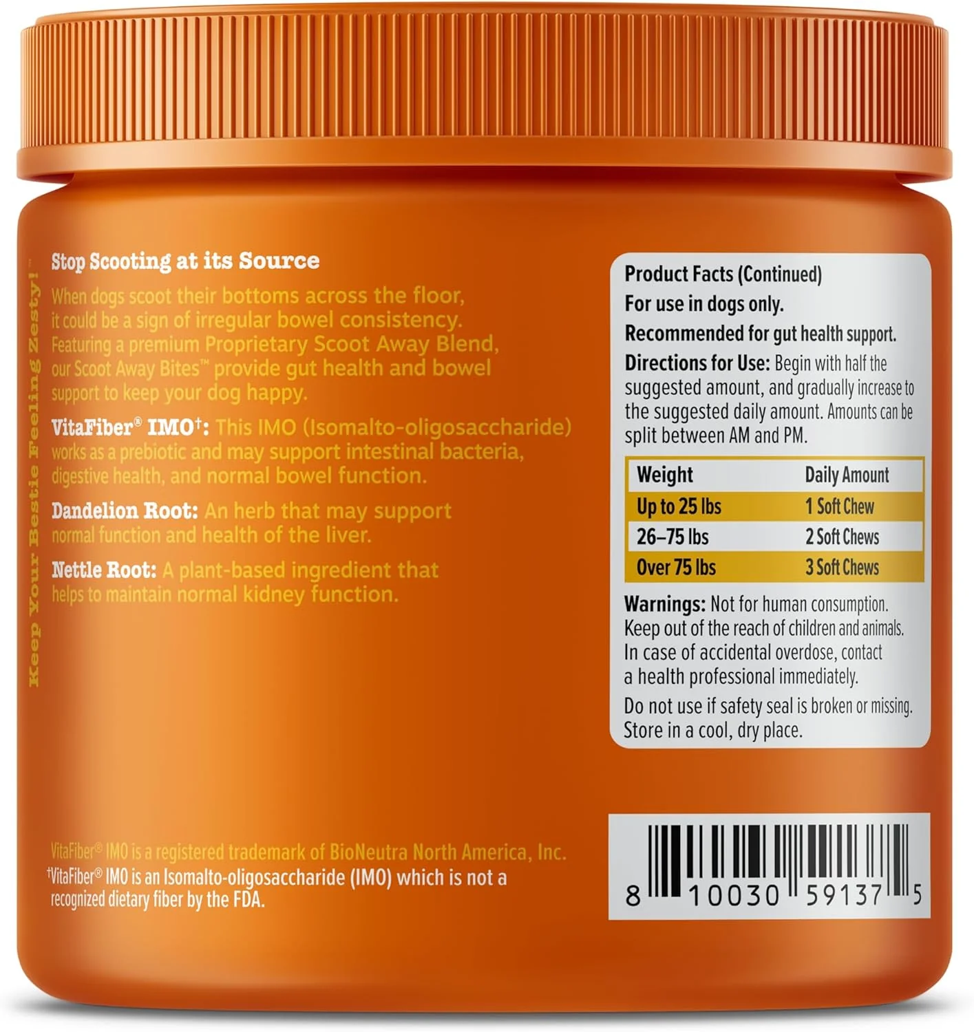 Zesty Paws Scoot Away Soft Chews - Healthy Bowel Function with Bromelain, Vita Fiber for Dogs, & Dandelion Root for Dog Digestive Support and Gut Health - 90 Soft Chews - Image 7