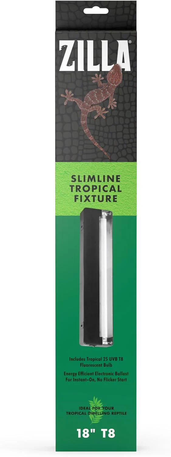 Zilla Reptile T8 Slimline Tropical Pet Habitat Light Fixture with 15 Watt Fluorescent Bulb - Image 3