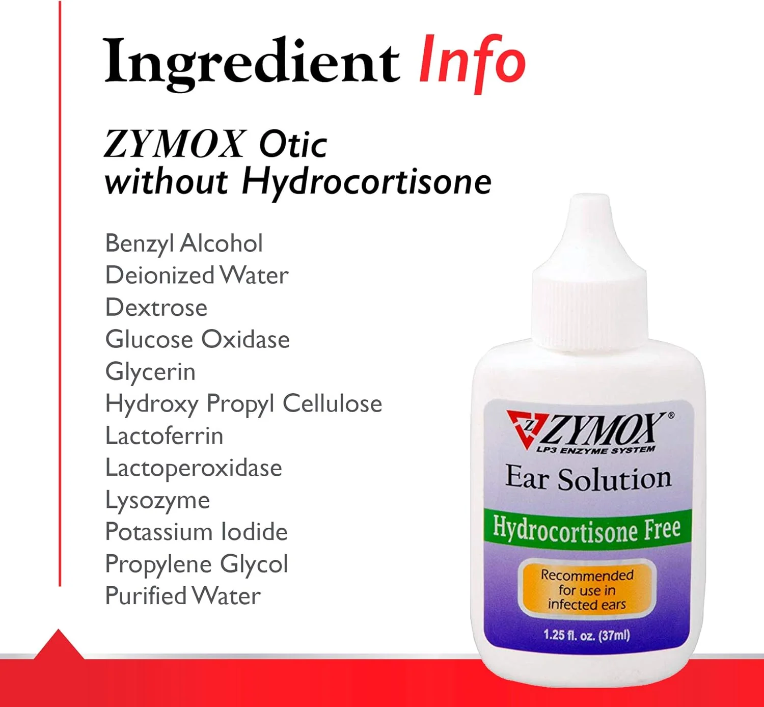 Zymox Otic Enzymatic Ear Solution for Dogs and Cats to Soothe Ear Infections Without Hydrocortisone, 1.25oz - Image 5